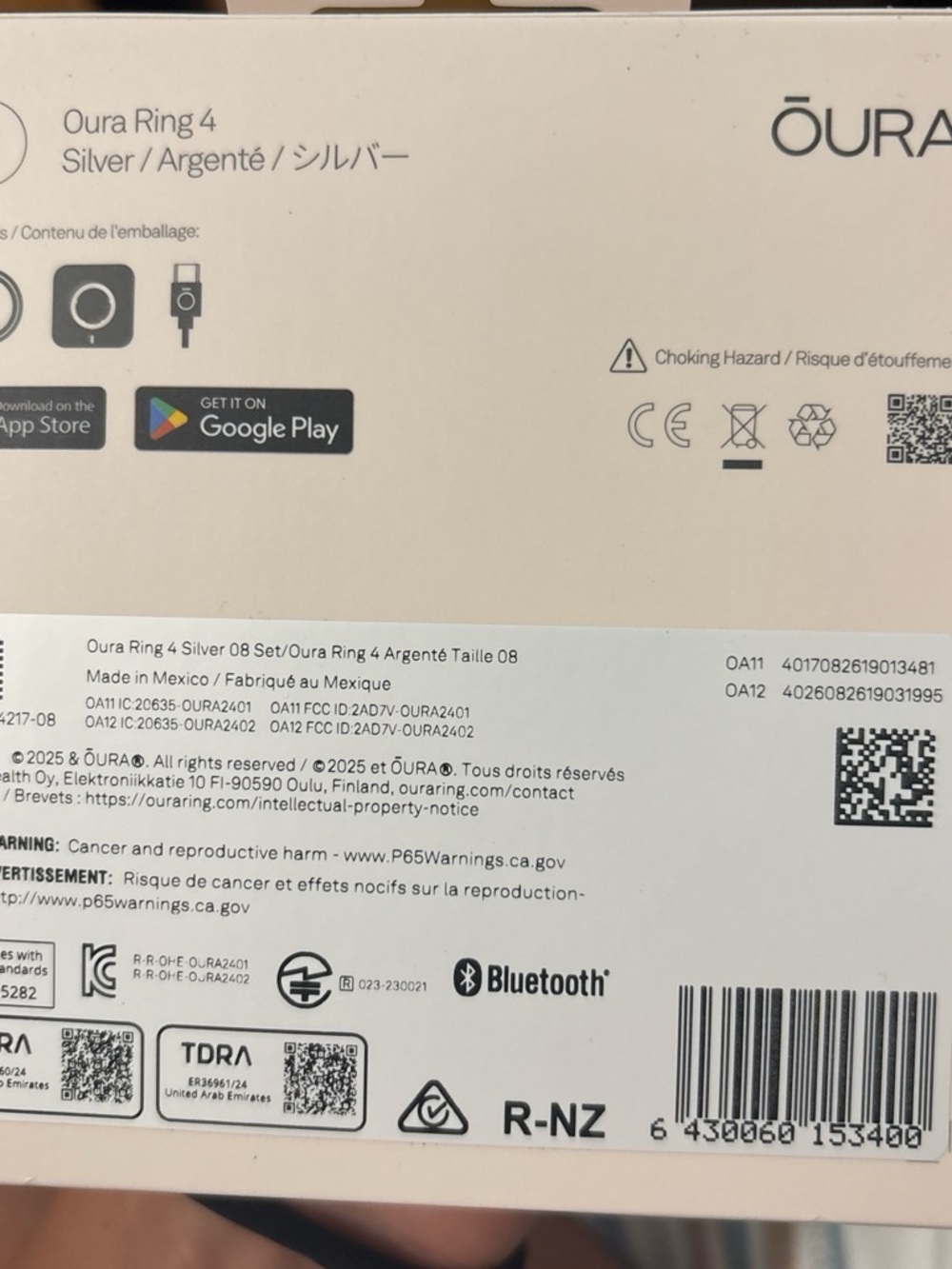 Oura Ring 4 Silver Smart Ring (Size 8) new in box (wanted the 5 instead) - Picture 4 of 5